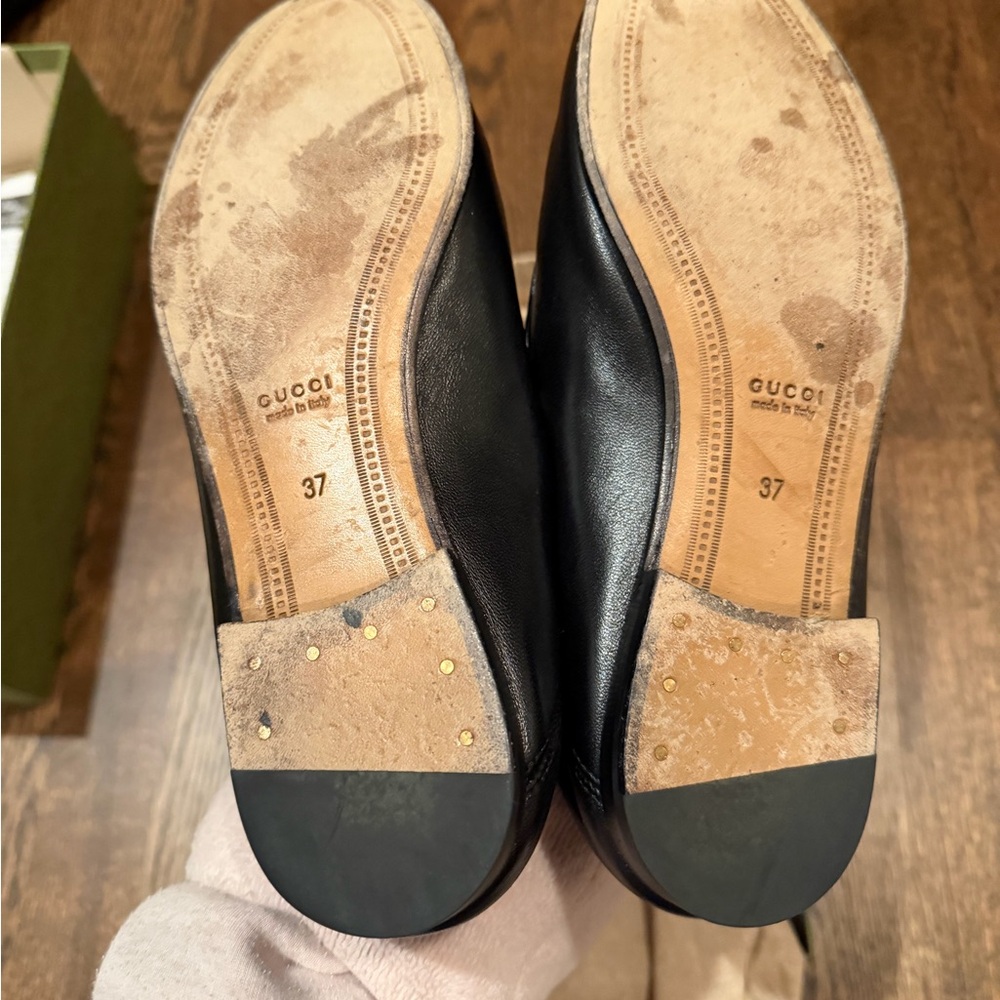 Gucci Brixton Black Leather loafers with Horse-bit/ convertible slides - Picture 7 of 7